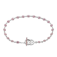 Bracelet Running G en or blanc 18K & Topaze rose - Pink