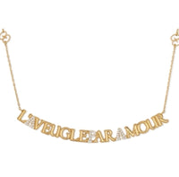 Collier Aveugle Amour en or jaune 18K & Diamants - Yellow