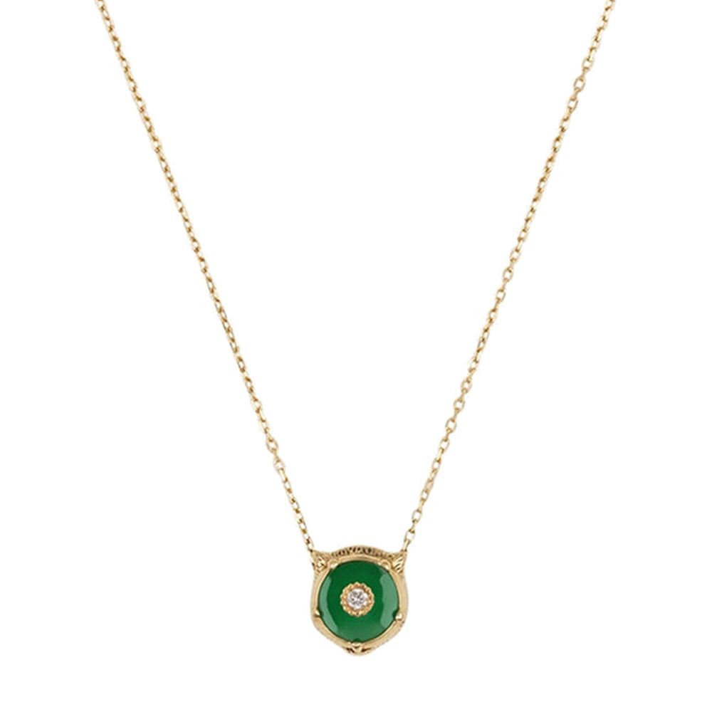 Collier Le Marche Des Merveilles en or jaune 18K & Jade et Diamants - Green