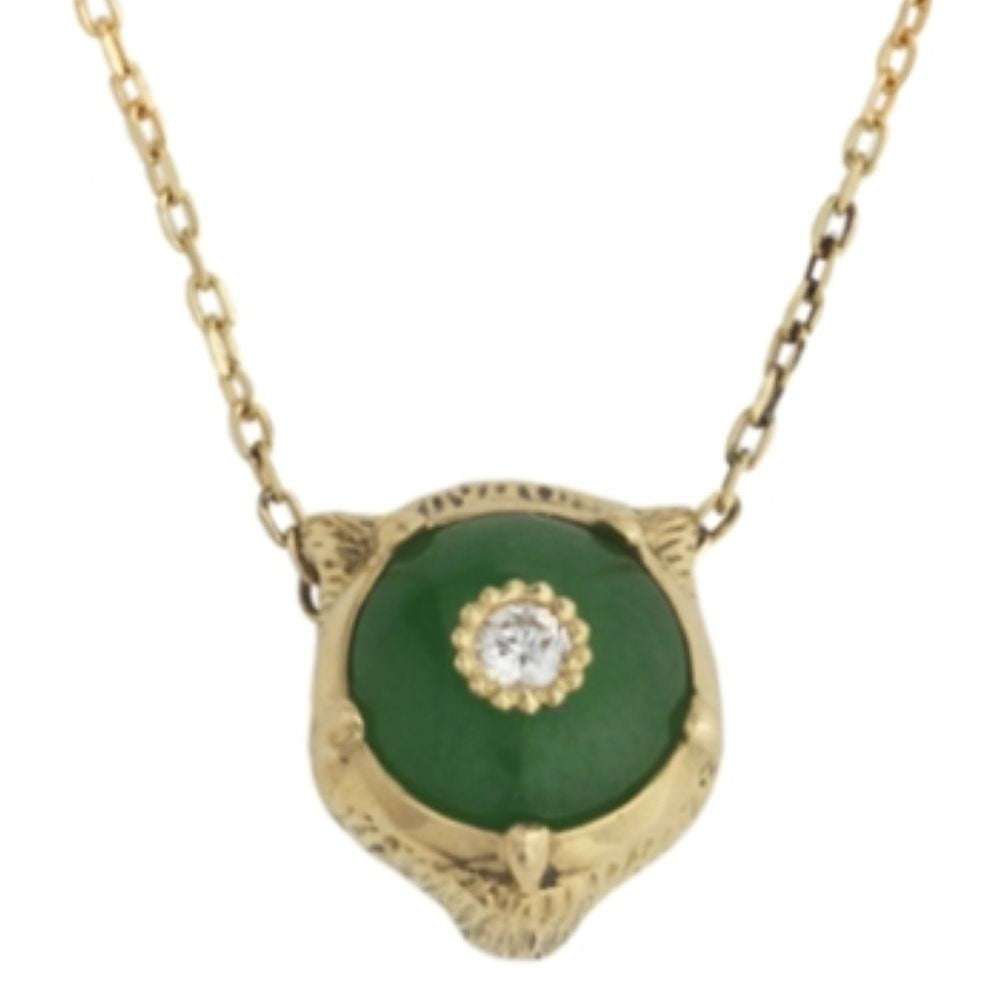 Collier Le Marche Des Merveilles en or jaune 18K & Jade et Diamants - Green