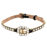 Collier Fashion Show Leather & Cristal - Black