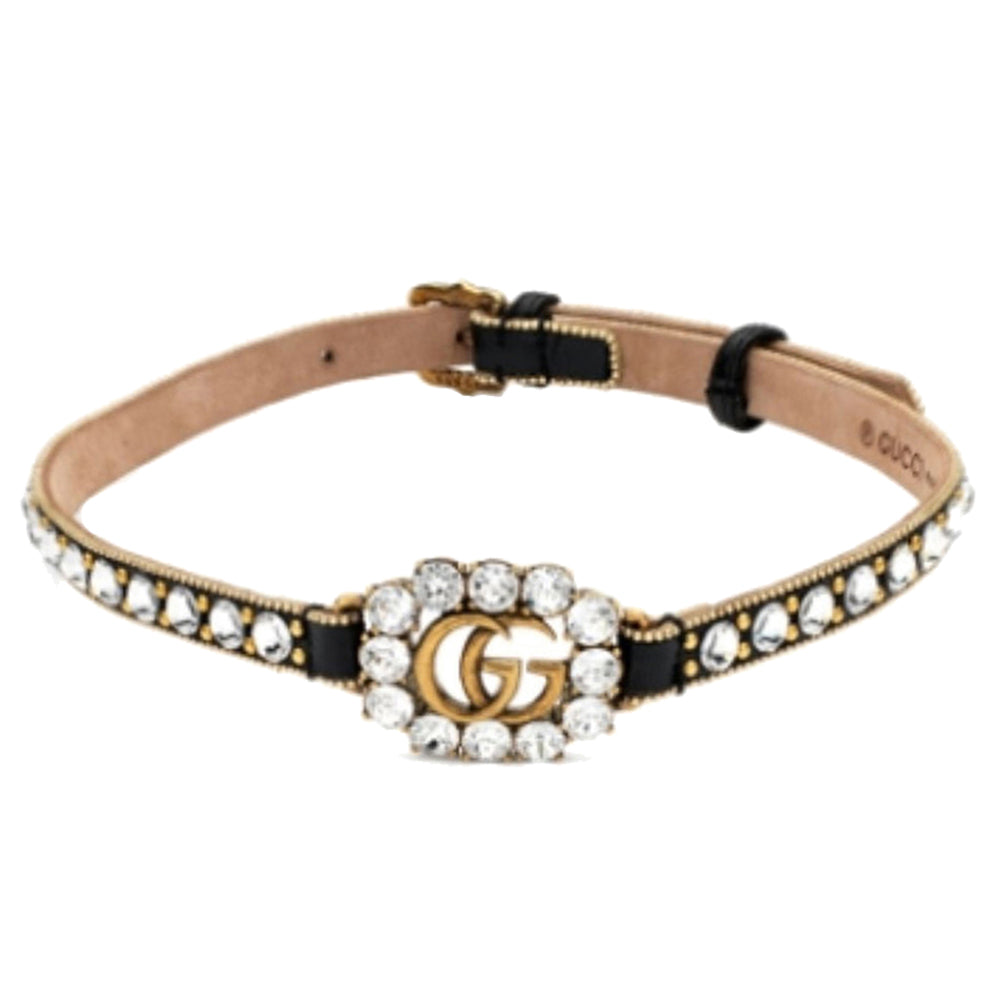 Collier Fashion Show Leather & Cristal - Black
