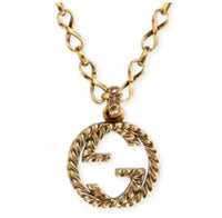 Collier Interlocked G en or jaune 18K - White