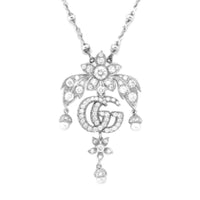 Collier Gucci Flora en or blanc 18K & Diamants - White