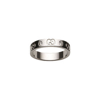 Bague Icon thin en or blanc 18K & Diamants - White