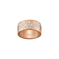 Bague Icon en or rose 18K - White
