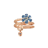 Bague Gucci Flora en or rose 18K & Diamants et Saphir bleu - Blue