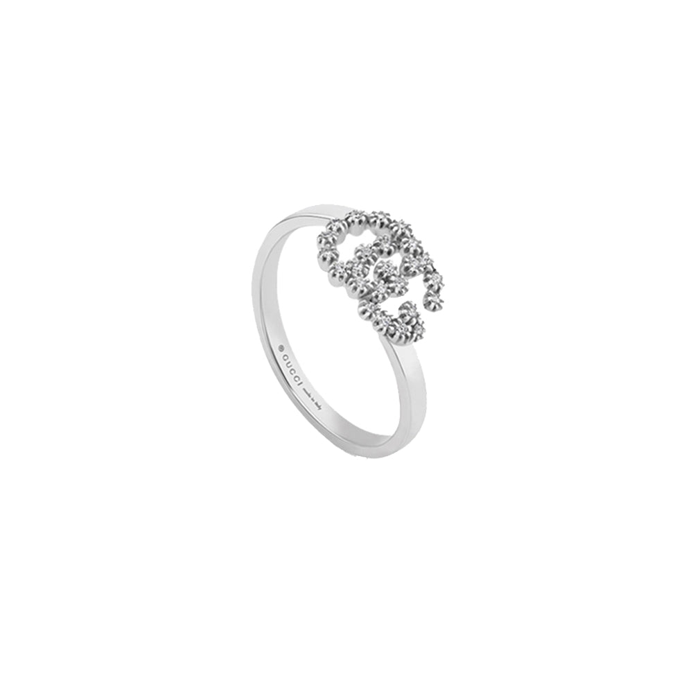 Bague Running G en or blanc 18K & Diamants - White