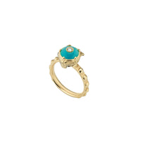 Bague Le Marche Des Merveilles en or jaune 18K & Turquoise et Diamants - Blue