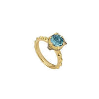 Bague Le Marche Des Merveilles en or jaune 18K & Diamants et Aquamarine - Blue