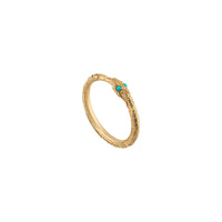 Bague Ouroboros en or jaune 18K & Turquoise - Bleu