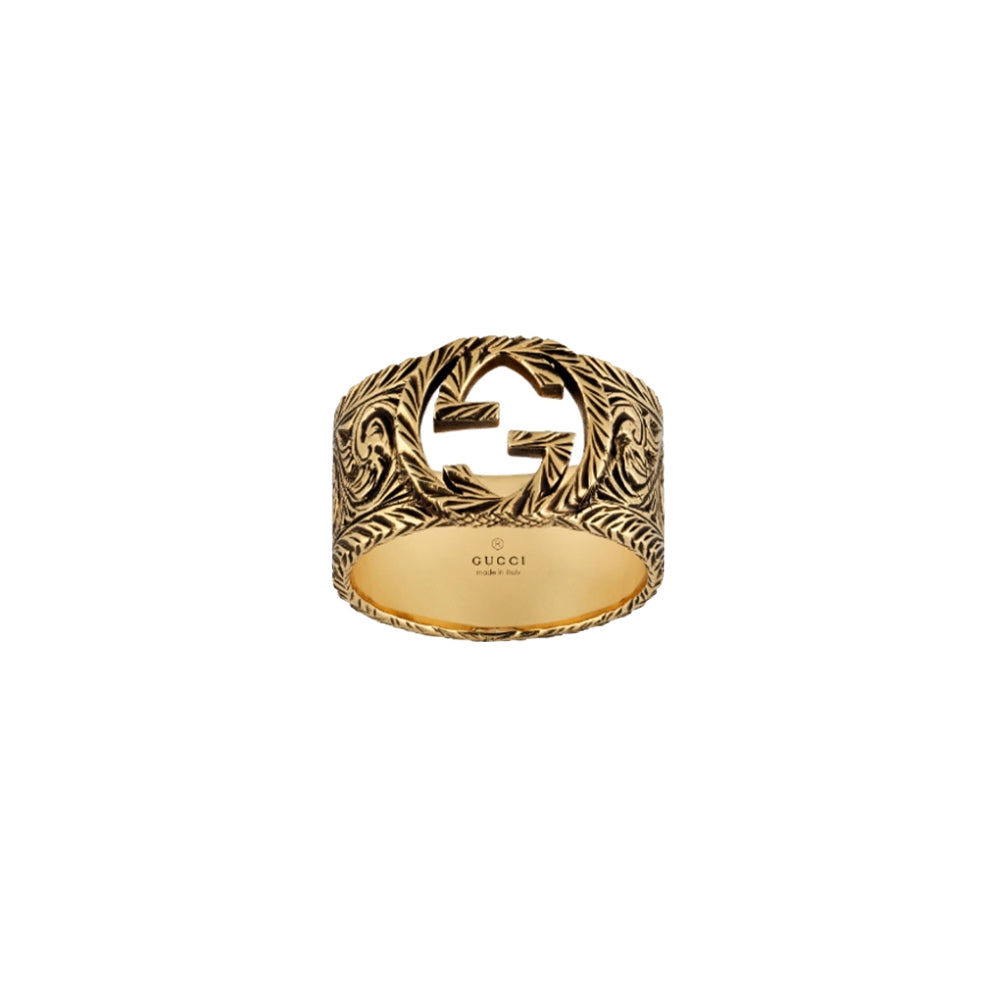 Bague Interlocked G en or jaune 18K - Yellow