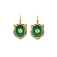 Boucles d'oreilles Le Marche Des Merveilles en or jaune 18K & Jade et Diamants - Green