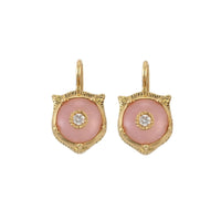Boucles d'oreilles Le Marche Des Merveilles en or jaune 18K & Opale et Diamants - Pink