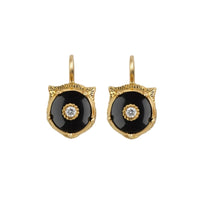 Boucles d'oreilles Le Marche Des Merveilles en or jaune 18K & Diamants et Onyx - Black