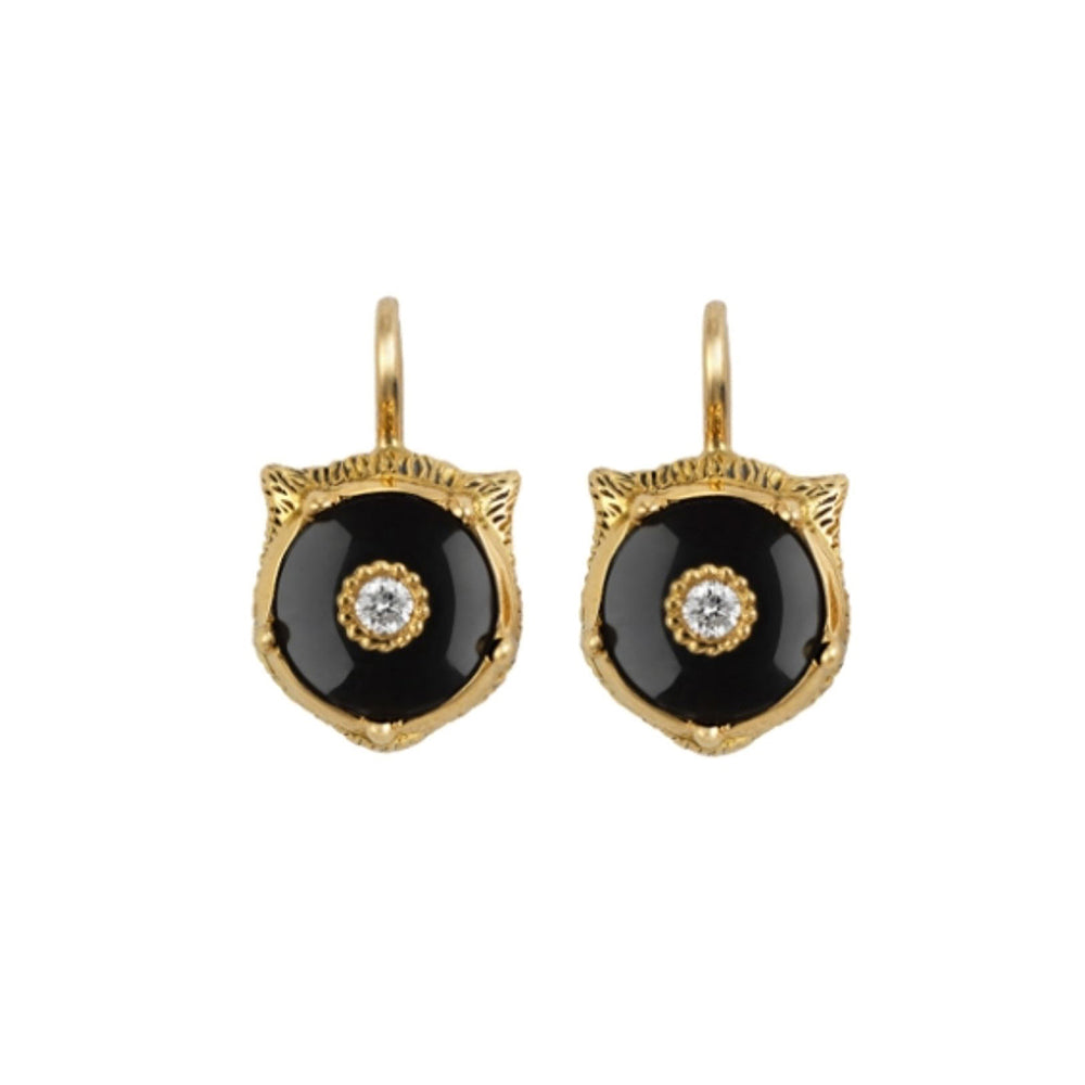 Boucles d'oreilles Le Marche Des Merveilles en or jaune 18K & Diamants et Onyx - Black