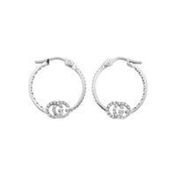 Boucles d'oreilles Running G en or blanc 18K & Diamants - White