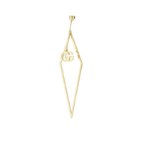 Mono boucles d'oreilles Running G Rhombus en or jaune 18K - Yellow