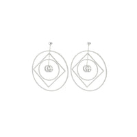 Mono boucles d'oreilles Running G en or blanc 18K & Diamants - White