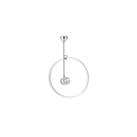 Mono boucles d'oreilles Running G Circle en or blanc 18K & Diamants - White