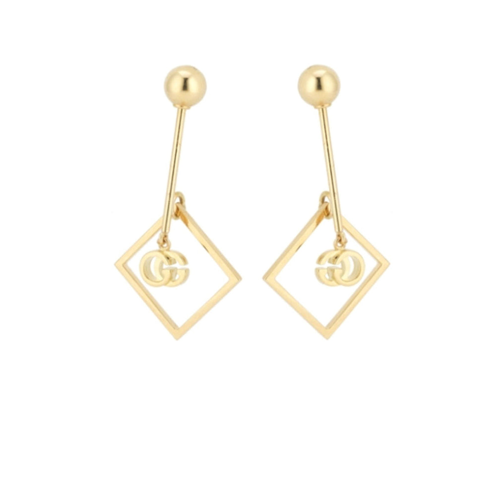Mono boucles d'oreilles Running G carré en or jaune 18K - Yellow