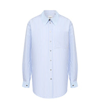 Chemise oversize en coton rayée - Pale Blue