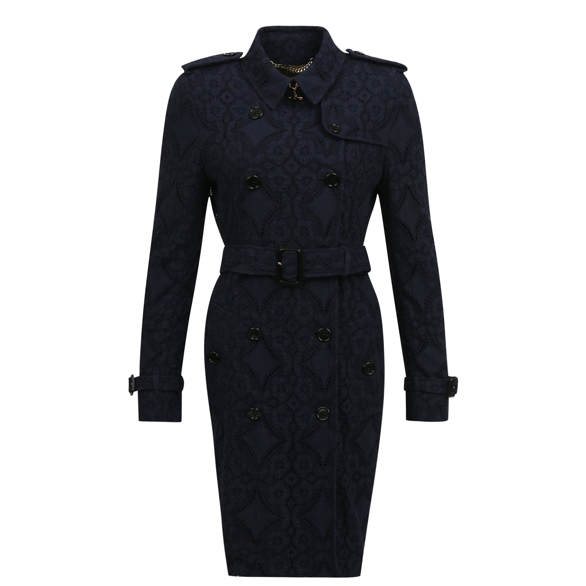 Trench-coat en dentelle de gabardine - Ink