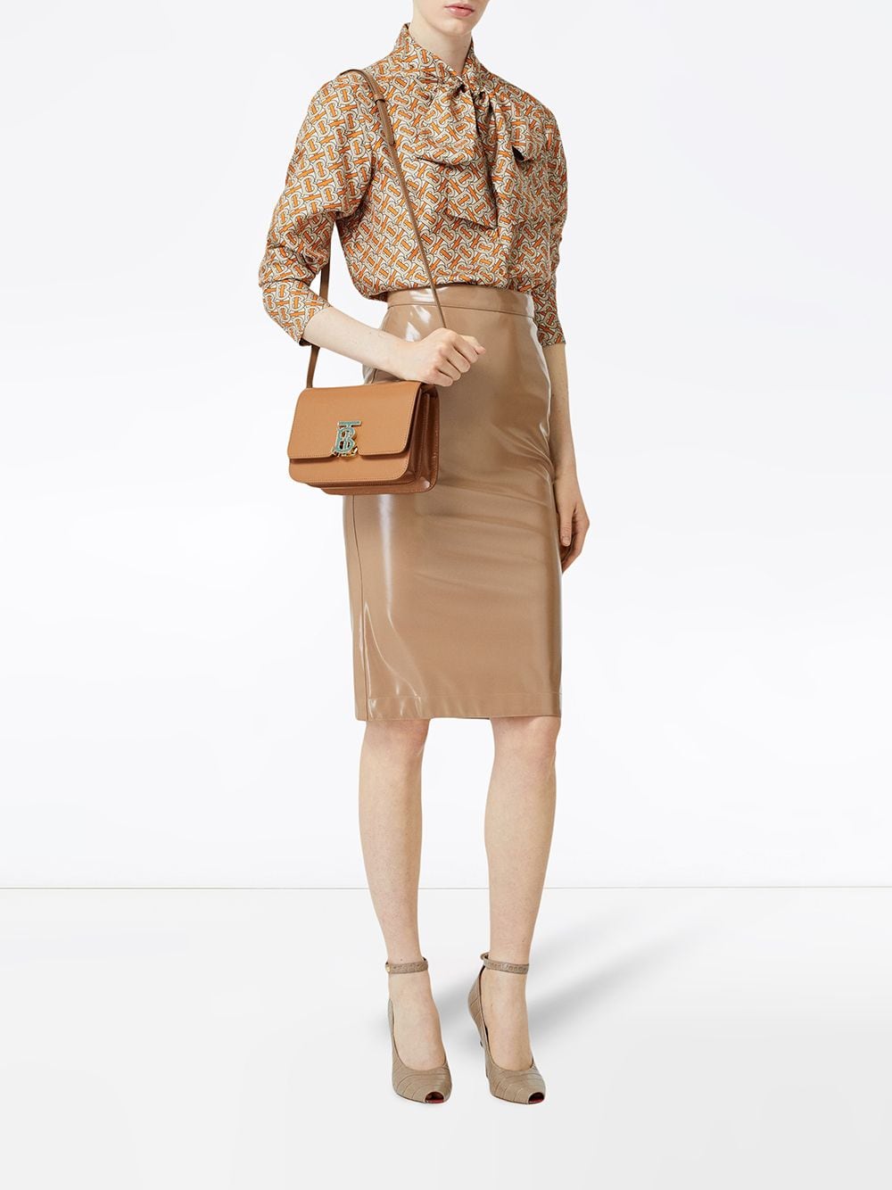 Petit sac TB en cuir - Flaxseed
