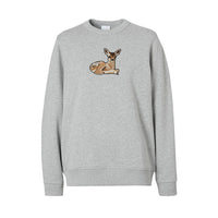 Pull cerf en relief - Grey Melange