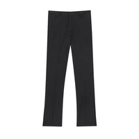 Pantalon de costume slim en laine avec bandes en satin de soie - Black