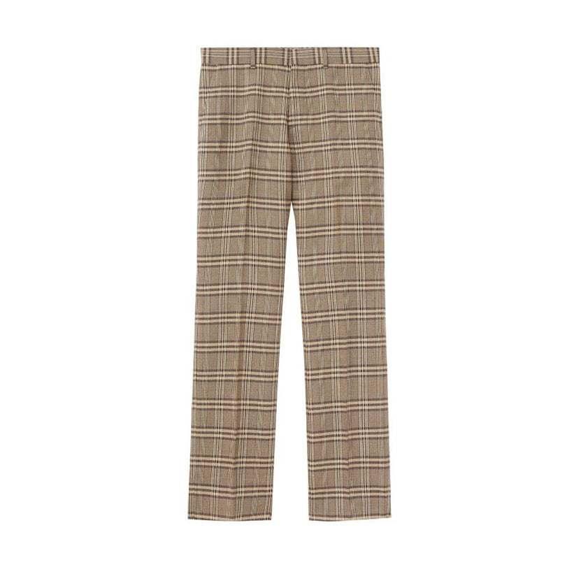 Pantalon de costume en laine et soie check Prince de Galles - Dusty Caramel Check