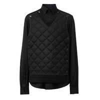 Chemise en jersey de soie avec panneau matelassé amovible - Black