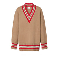 Pull de cricket oversize en laine - Camel