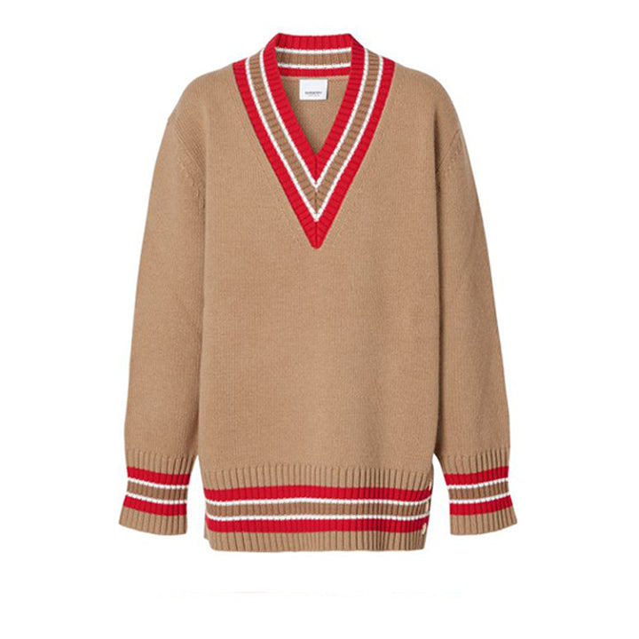 Pull de cricket oversize en laine - Camel