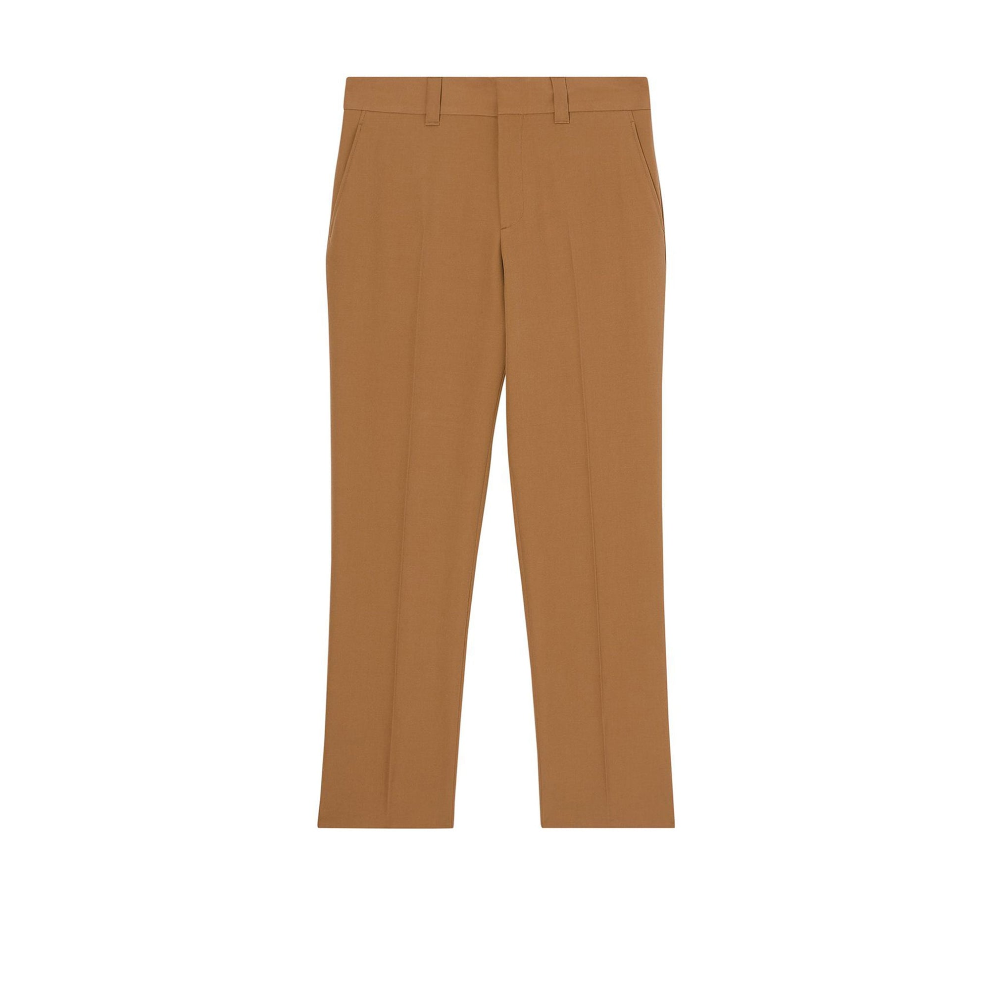 Pantalon en laine grain de poudre - Fawn