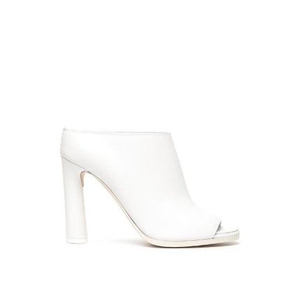 Mules à bout ouvert en cuir - Optic White