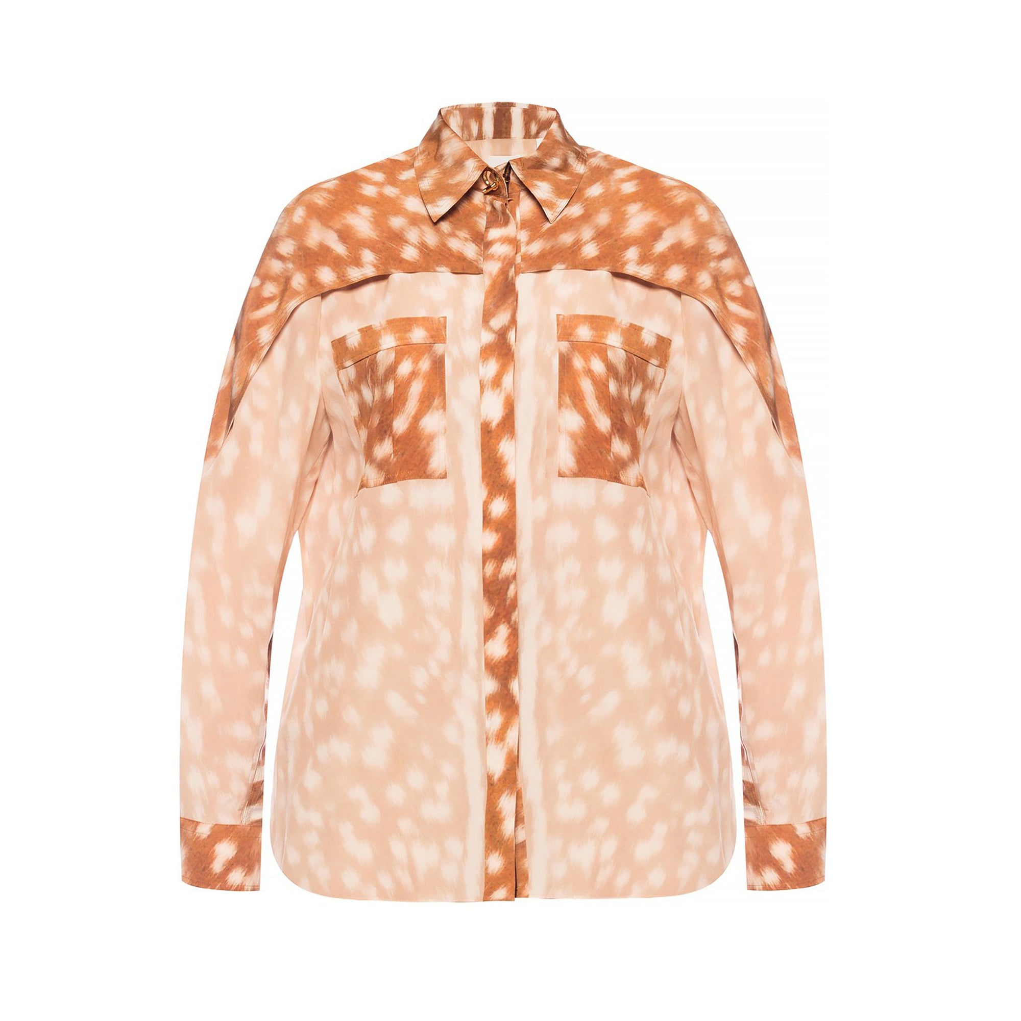 Chemise Bambi en soie - Marron & Blanc