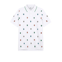 Polo en piqué de coton Monogram - White