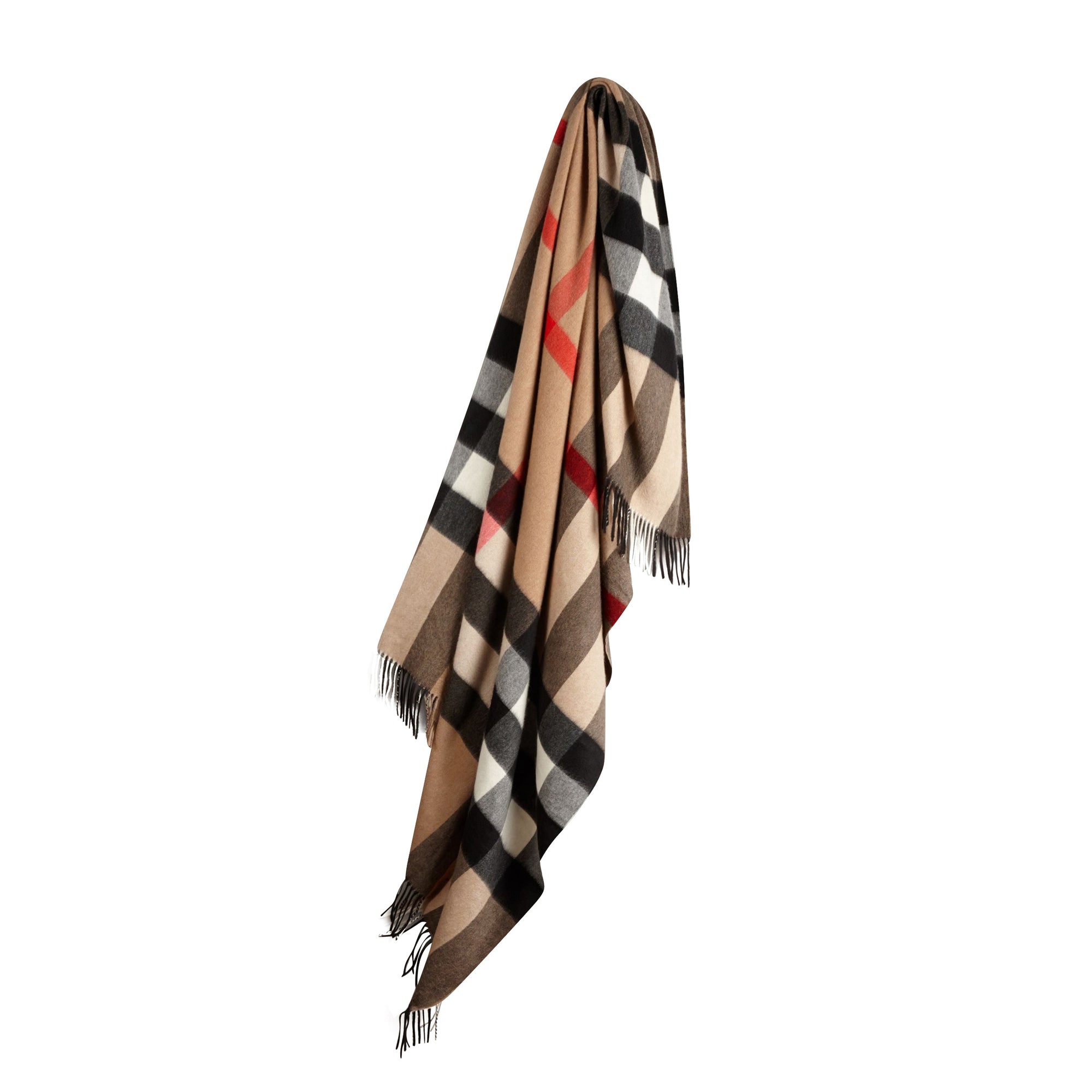 Couverture en cachemire à motif check - Camel Check