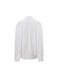 Top manches longues en popeline de coton - Blanc