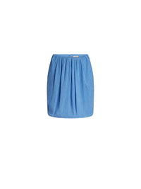 Jupe courte en crepon plissé - Bleu