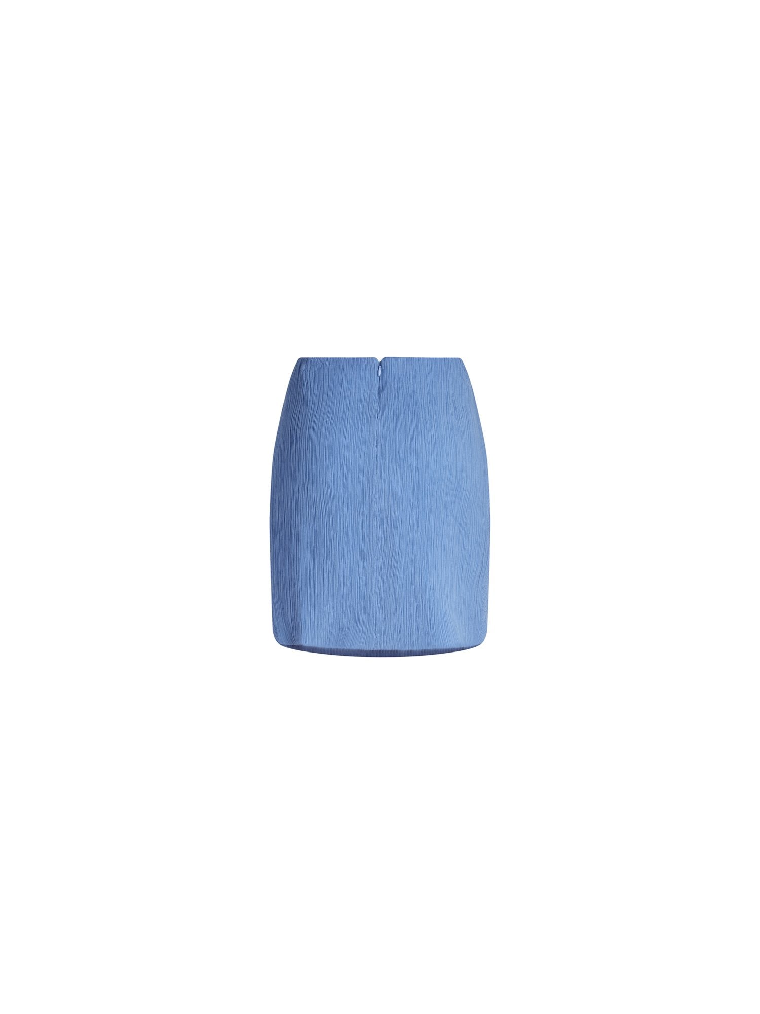 Jupe courte en crepon plissé - Bleu