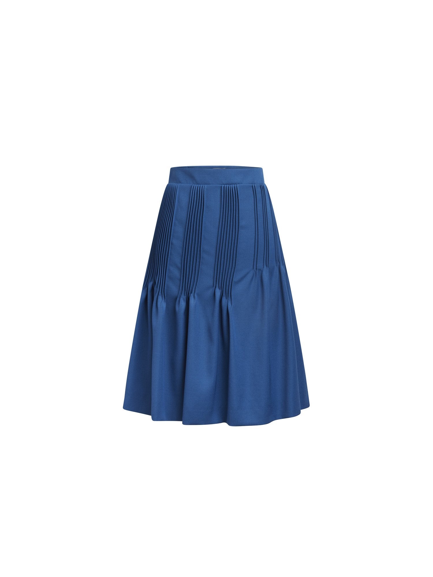 Jupe en gabardine de laine - Bleu Petrole