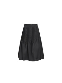 Jupe en gabardine de laine - Noir
