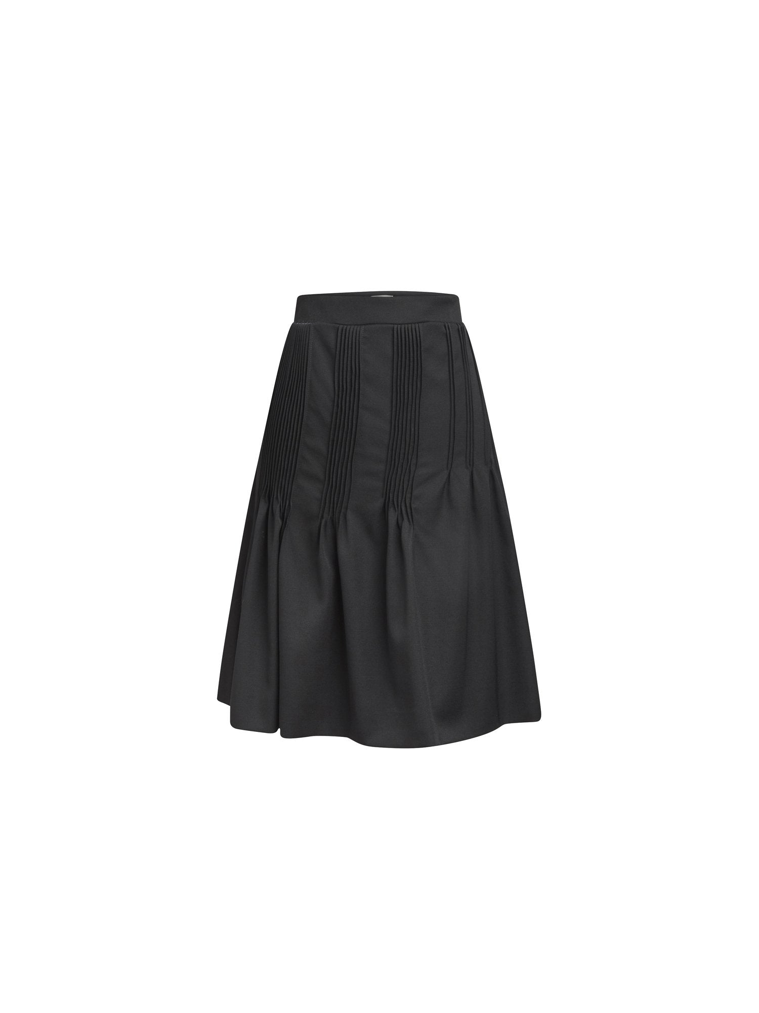 Jupe en gabardine de laine - Noir