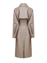Manteau ceinturé en check de laine - Check