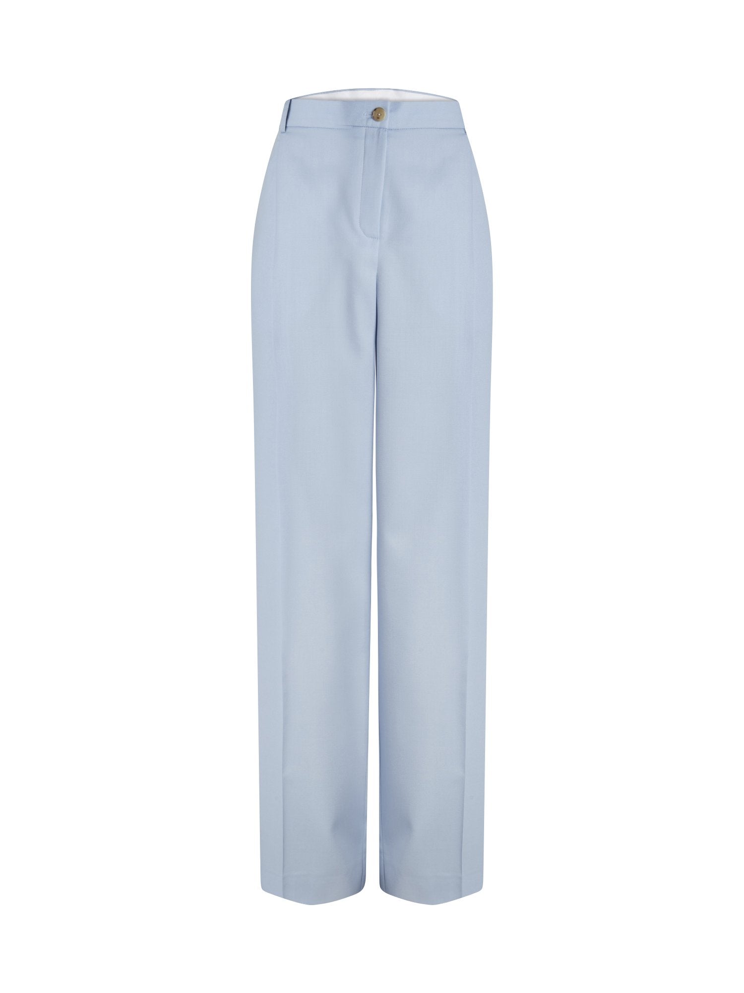 Pantalon bouton en gabardine de laine - Bleu Clair