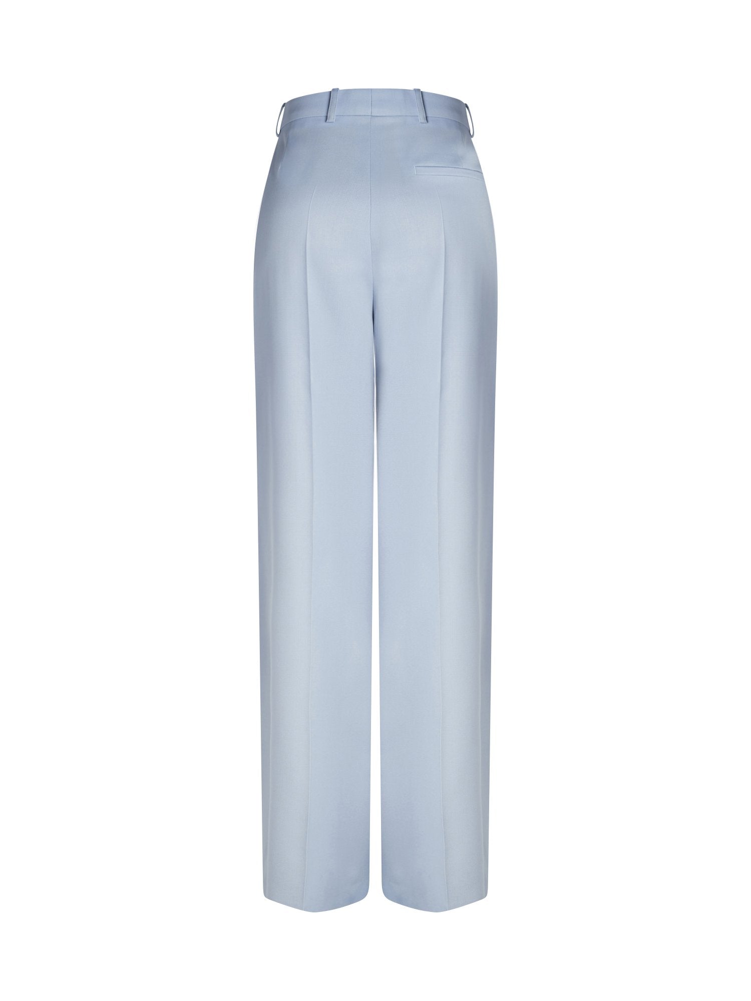 Pantalon bouton en gabardine de laine - Bleu Clair