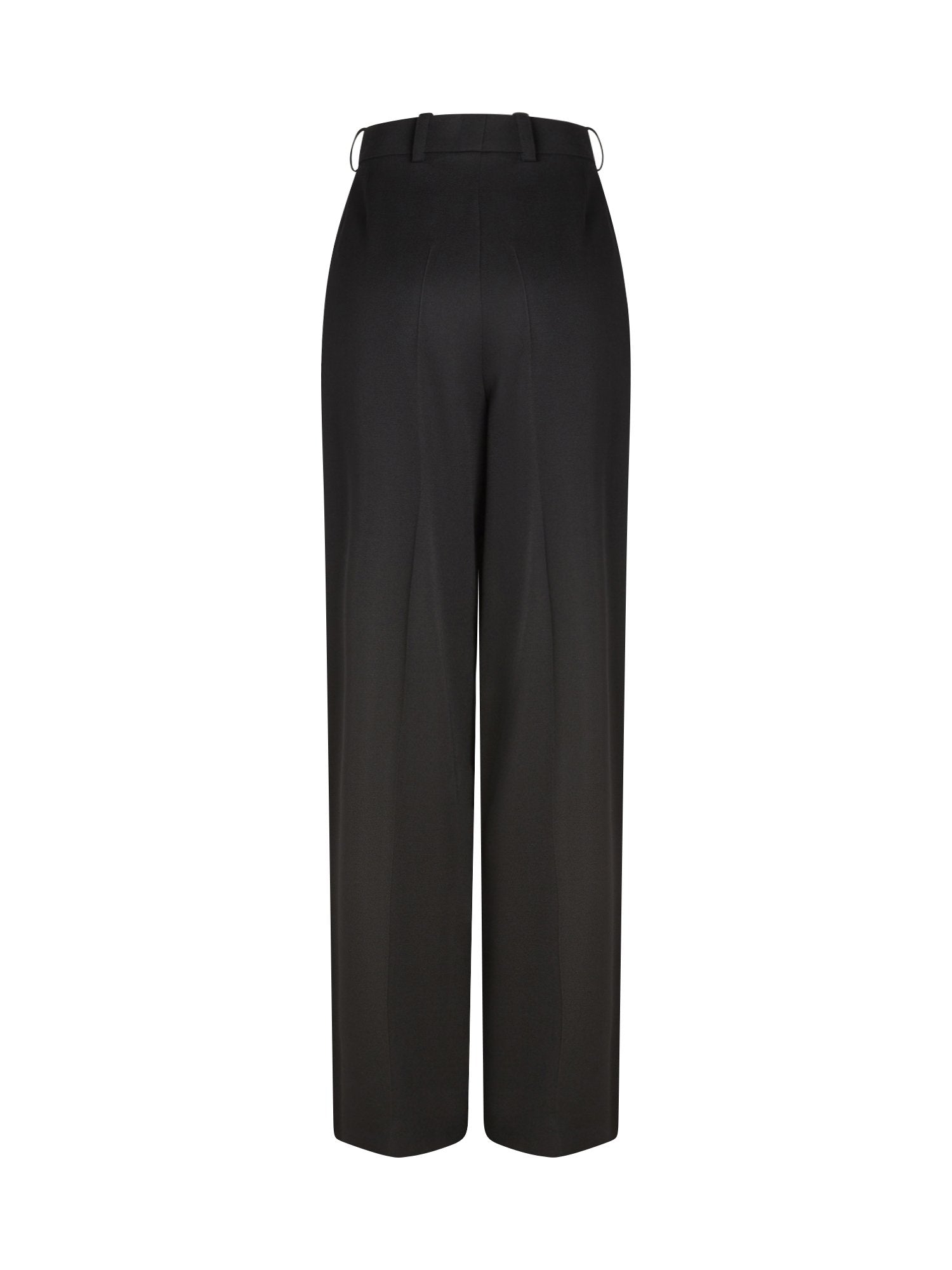 Pantalon bouton en gabardine de laine - Noir