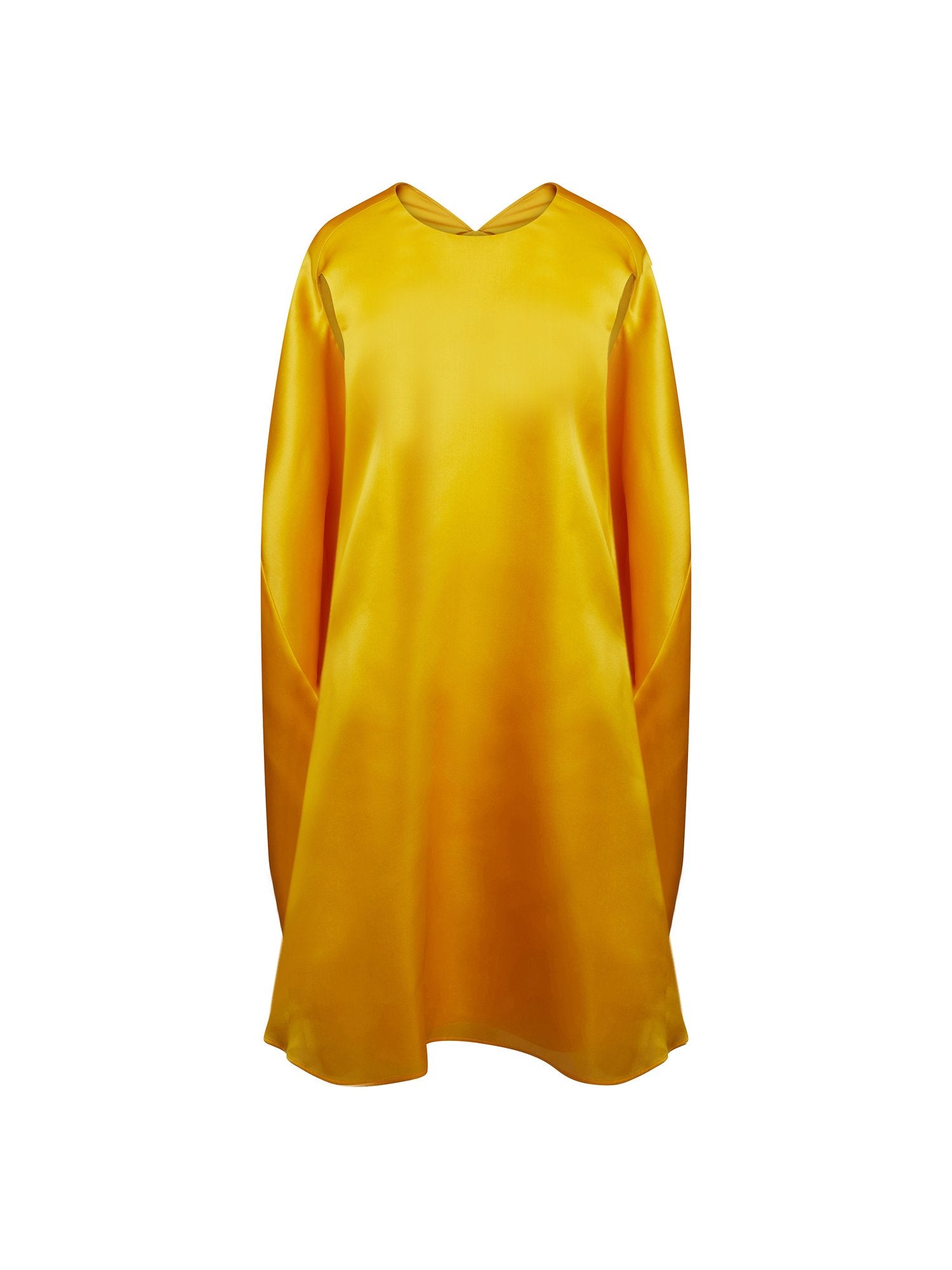 Robe cape en satin de soie - Curcuma
